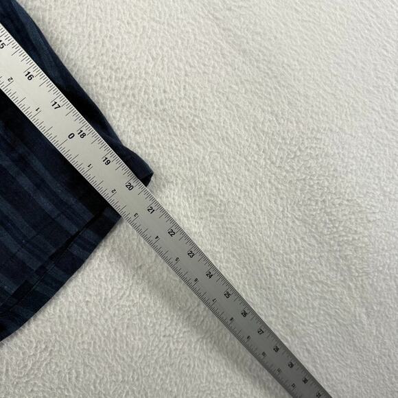 Vince Shorts Men's 32 Blue Linen Blend Lightweight Striped Elastic Waist 9 Inch - Picture 4 of 9